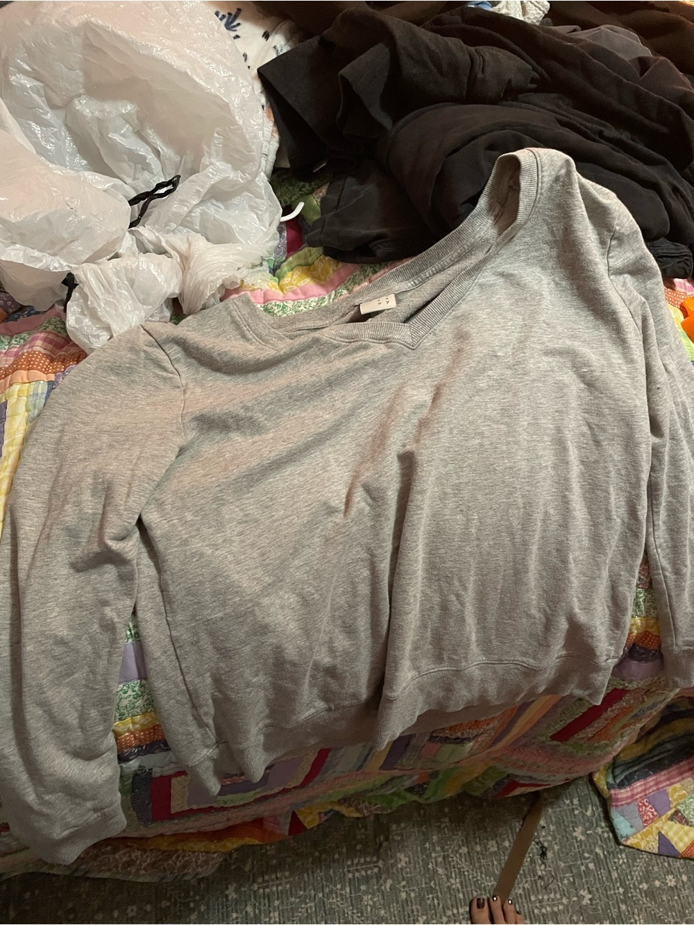 Light Gray V-Neck Sweater
